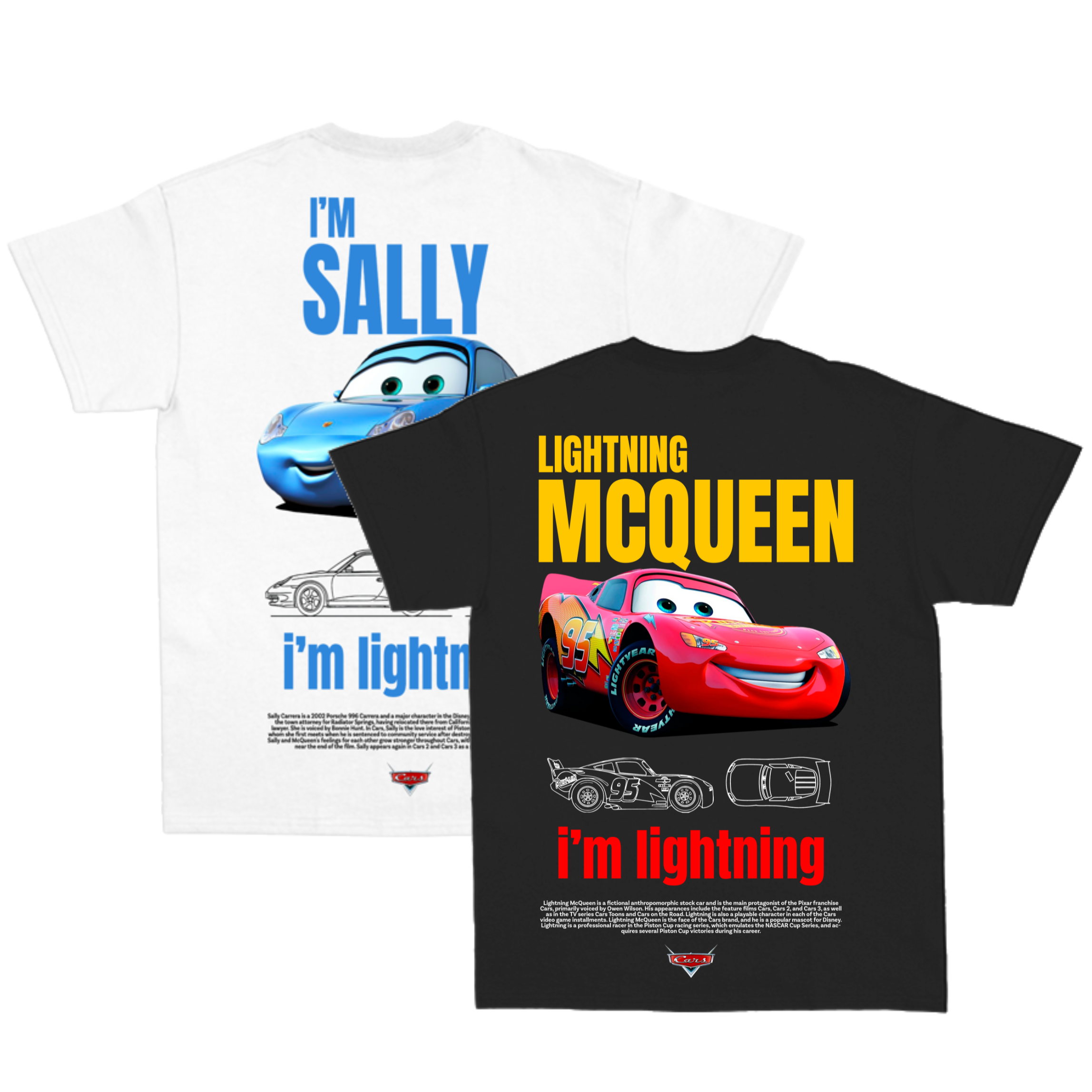 PREÇO - Combo Camiseta Mcqueen e Sally